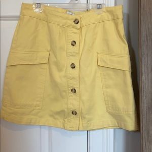 Yellow jean skirt